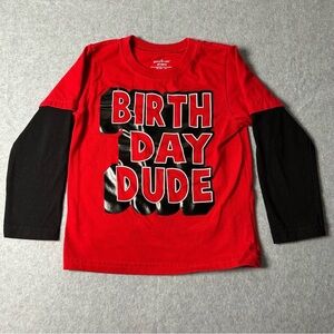 Garanimals Red and Black Birthday Dude Long Sleeve Tee